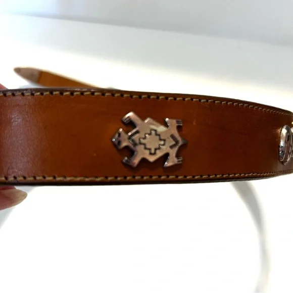 Silver Creek Brown Leather Belt with Silver & Rose Toned Fetishized  Size 28 - Picture 12 of 13